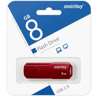 USB 8GB SmartBuy CLUE Red (SB8GBCLU-R), красный