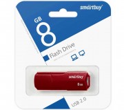 USB 8GB SmartBuy CLUE Red (SB8GBCLU-R), красный