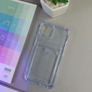 Чехол-накладка силиконовая для Apple iPhone 14 Pro Max (с карманом для карты), прозрачный гол.туман