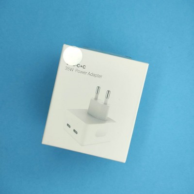 Сетевое зарядное устройтво Apple Power Adapter, 2USB Type С, (35W), (поврежденная упаковка), белый