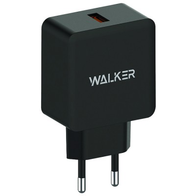 СЗУ Walker WH-25, 3А, 18Вт, USBx1, быстрая зарядка QC 3.0 блочок + кабель Micro, черный
