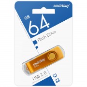 USB 64GB SmartBuy Twist Yellow (SB064GB2TWY), желтый