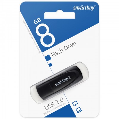 USB 8GB SmartBuy Scout Black (SB008GB2SCK), черный