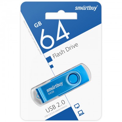 USB 64GB SmartBuy Twist Blue (SB064GB2TWB), синий