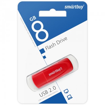 USB 8GB SmartBuy Scout Red (SB008GB2SCR), красный