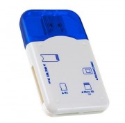 Perfeo Card Reader SD/MMC+Micro SD+MS+M2, (PF-VI-R010 Blue) синий