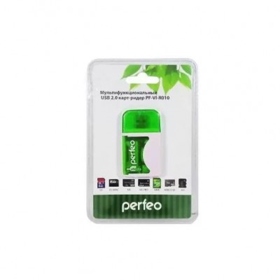 Perfeo Card Reader SD/MMC+Micro SD+MS+M2, (PF-VI-R010 Green) зеленый