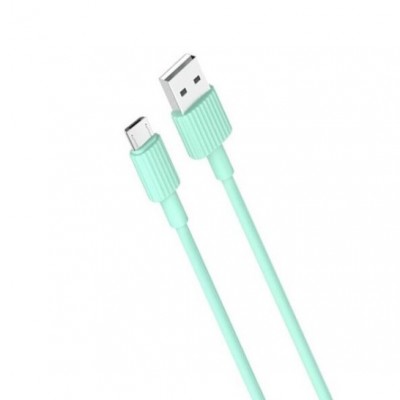 XO NB156 кабель Micro USB, 2А, прорезиненная оплетка, (поврежденная упаковка), мятный
