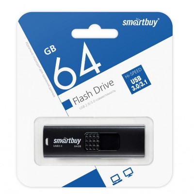 USB 64GB SmartBuy UFD 3.0/3.1 Fashion Black (SB064GB3FSK), черный