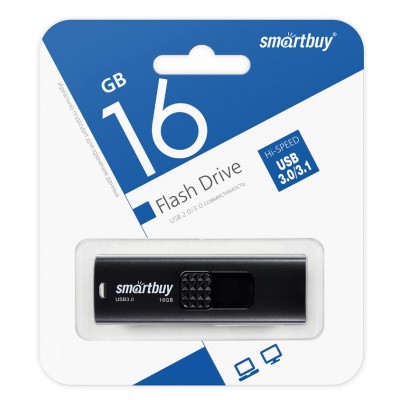 USB 16GB SmartBuy UFD 3.0/3.1 Fashion Black (SB016GB3FSK), черный