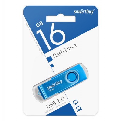 USB 16GB SmartBuy Twist Blue (SB016GB2TWB), синий