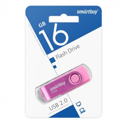 USB 16GB SmartBuy Twist Pink (SB016GB2TWP), розовый