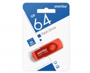 USB 64GB SmartBuy UFD 3.0/3.1 Twist Red (SB064GB3TWR), красный