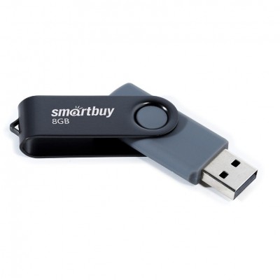 USB 8GB SmartBuy Twist Black (SB008GB2TWK), черный