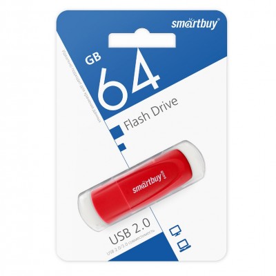 USB 64GB SmartBuy Scout Red (SB064GB2SCR), красный