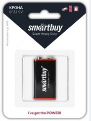 Батарейка солевая крона Smartbuy 6F22/1B (1 в комплекте) (SBBZ-9V01B)