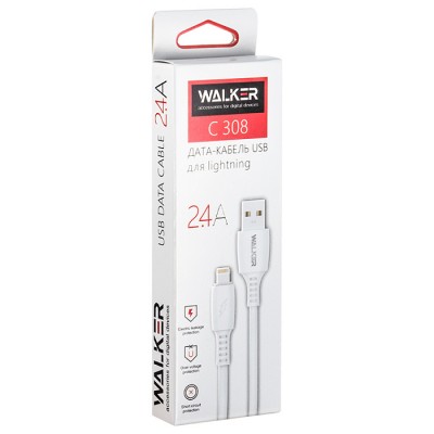 Walker C308 Кабель для iPhone 5/6, 2.4A, белый