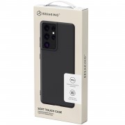 Чехол-накладка для iPhone 14, силиконовый Breaking Soft Touch с микрофиброй, черный