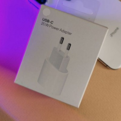 СЗУ для iPhone, блочок, Type-C, 20W, Power Adapter (MHJEZM/A), белый