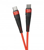 Breaking Кабель K16, USB-C - USB-C, 3.0А, 1м, красный