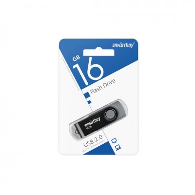 USB 16GB SmartBuy Twist Black (SB016GB2TWK), черный