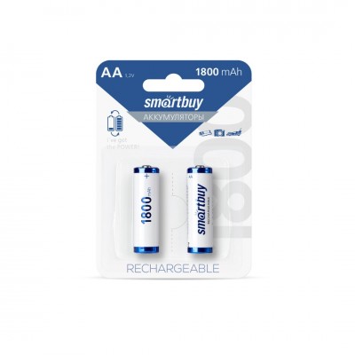 Аккумулятор NiMh Smartbuy AA/2BL 1800 mAh (24/240) (SBBR-2A02BL1800)