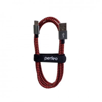 PERFEO Кабель USB2.0 A вилка - USB Type-C вилка, длина 3 м. (U4902), черно-красный