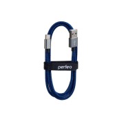 PERFEO Кабель USB2.0 A вилка - USB Type-C вилка, длина 3 м. (U4904), черно-синий