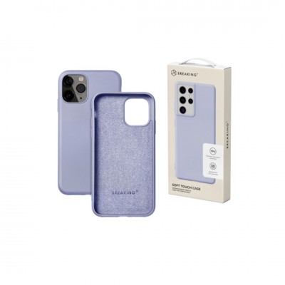 Чехол-накладка для iPhone 14, силиконовый Breaking Soft Touch с микрофиброй, фиолетовый