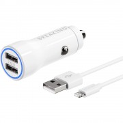 Breaking АЗУ A16 2USB, 2.4A + кабель USB-A - Lightning (23200), белый