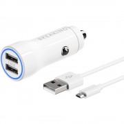 Breaking АЗУ A17 2USB, 2.4A + кабель USB-A - Micro USB (23201), белый