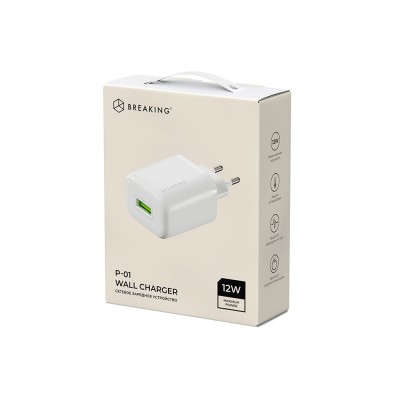 Breaking СЗУ P-01, USB-А, 2.4A, 12 W (22101), белый