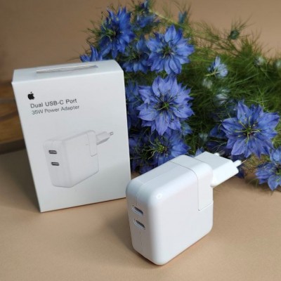 Сетевое зарядное устройство для iPhone Dual USB-C Port 35W Power Adapter, белый