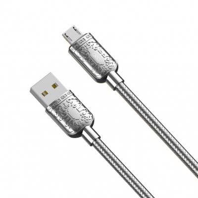 XO NB216 кабель Micro USB, 2.4A, серебряный