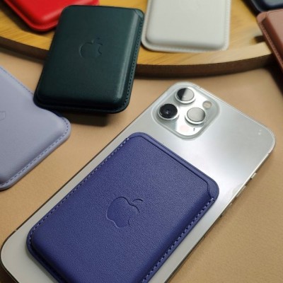 Кожаный чехол-бумажник для карт и визиток MagSafe для iPhone, синий