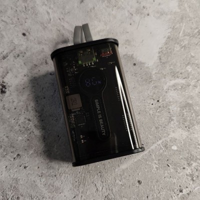 Внешний аккумулятор XO PB-306, 10000 mAh, USB/Type-C, QC 3.0+PD, 22,5Вт, встроен.кабели, прозрачный