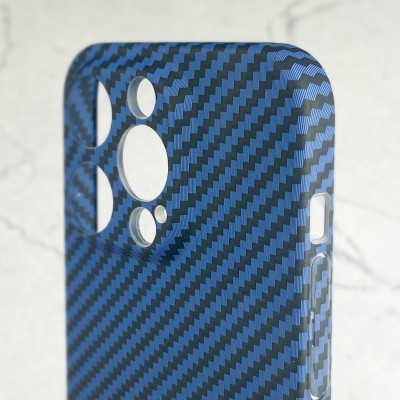 Накладка пластиковая Breaking M03 Carbon Style для iPhone 14 Pro Max, синий