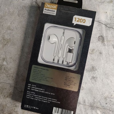 Наушники Depak DE-H15, Type-C earphone Volume control, белый