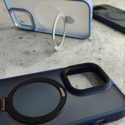Накладка пластиковая Breaking M01 Stand Style для iPhone 14 Pro, синий