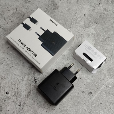 СЗУ для Samsung ОРИГ 45W, блочок + кабель Type-C, в коробке, черный