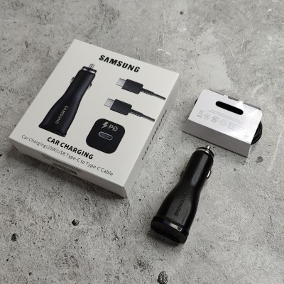 АЗУ для Samsung ОРИГИНАЛ 25W, блочок + кабель Type-C, в коробке, черный