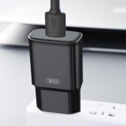 СЗУ XO L92D, 3А, 18Вт, USBx1, быстрая зарядка QC 3.0, блочок + кабель Lightning, черный
