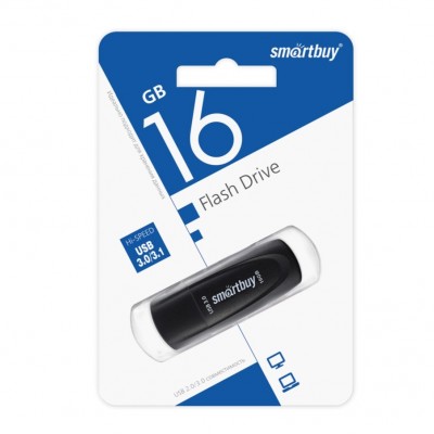 USB 16GB SmartBuy UFD 3.0/3.1 Scout Black (SB016GB3SCK), черный