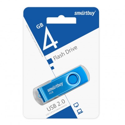 USB 4GB SmartBuy Twist Blue (SB004GB2TWB), синий