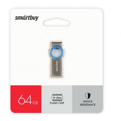 USB 64GB Smartbuy MC2 Metal Blue (SB064GBMC2), синий
