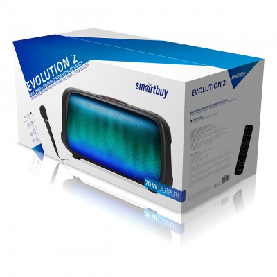 Акустическая система Smartbuy EVOLUTION 2, 70Вт, Bluetooth, Bass Boost,MP3-FM, микрофон