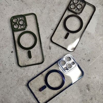 Чехол-накладка для iPhone XR в корпусе 13 Pro/14 Pro, MagSafe, синий