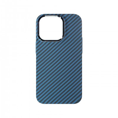 Накладка пластиковая Breaking M02 Carbon Mag•Safe для iPhone 13 Pro Max, синий