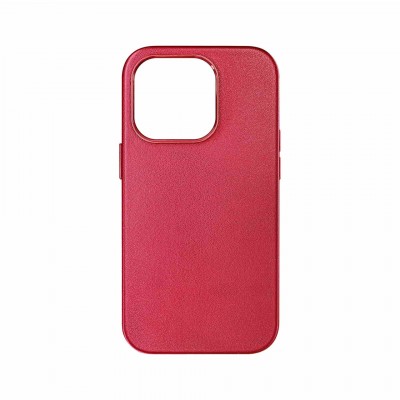 Накладка пластиковая Breaking M04 Leather Style Mag•Safe для iPhone 14 Pro Max, малиновый