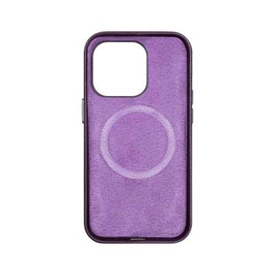 Накладка пластиковая Breaking M04 Leather Style Mag•Safe для iPhone 14 Pro, фиолетовый
